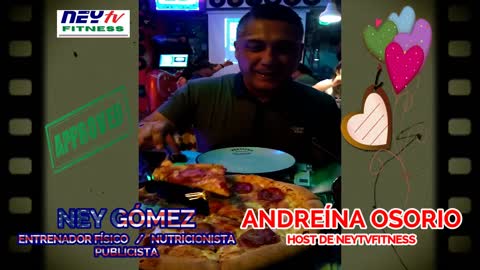 Baby, Andreina y NEY comiendo pizza en Retro Pizza Bar