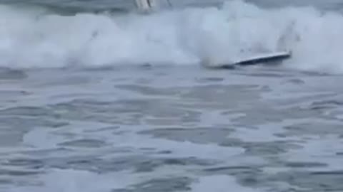 Isarf wavestormlife guy faceplants into water surf water