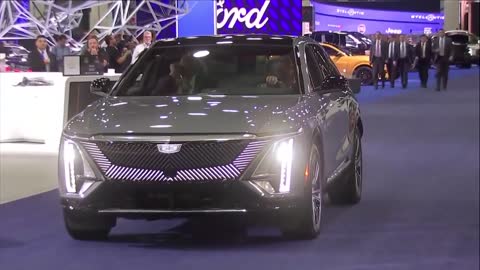 Cadillac Lyriq driven by President Biden during the 2022 Detroit Auto Show