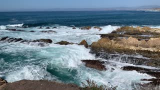 Crashing waves at Montana de Oro in California.