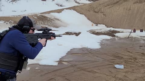 Shooting steel targets from various distances with rifles and PCC.