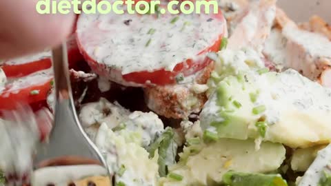 1-Min Recipe • Keto Cobb salad by diet Doctor