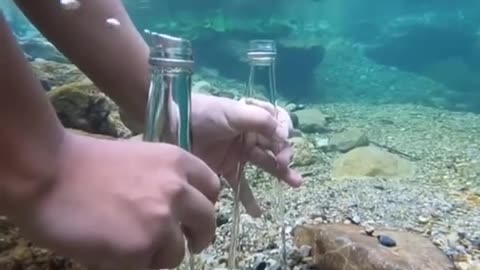 amazing the battle glasses in the water