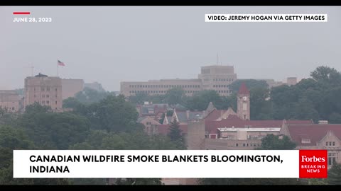 Scenes From Bloomington, Indiana, As Canadian Wildfire Smoke Pollutes The Air