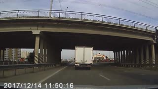 Reckless Truck Driver Nearly Wrecks