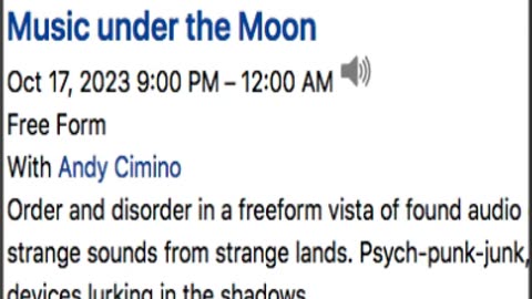 Oct 17th Music Under The Moon Andy Cimino