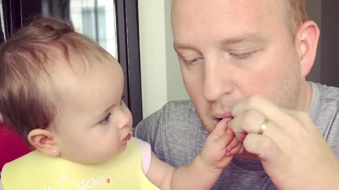 Baby Refuses To Let Dad Eat Her Vegetables