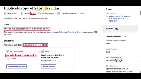 1st Generation Secret Service Copy Of The Zapruder Film Is Missing Frames?