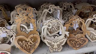 Wooden hearts, wedding concept
