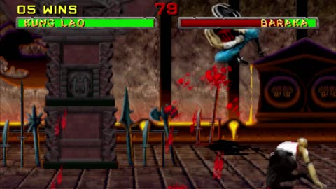 Mortal Kombat 2 - Kung Lao Playthrough on an Arcade Cabinet