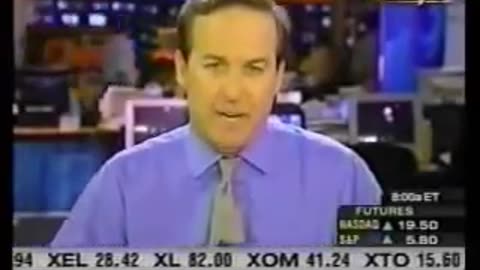 911 CNN Financial News 800 am 'Before Hours' - Live World Trade Center Static Camera Shot