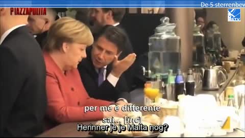 Herinner je je dit moment nog? Onderonsje Merkel en Conte