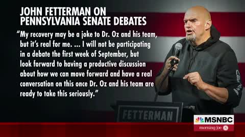 Fetterman Won't Participate In Debate With Oz, Calls Out Oz For Mocking His Recovery