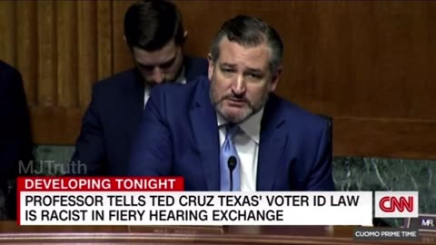 (2021) “Law Professor” tells Sen Cruz Voter ID Laws are racist.