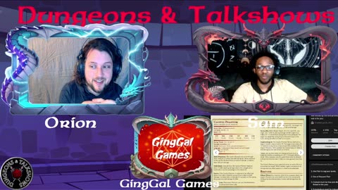 Dungeons & Talkshows Live: Ep 43 ft: GingGal Games