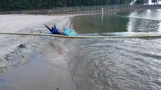 Wakeboarding sand stop somersault
