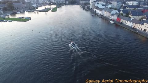 Air view of the Galway docks and claddagh