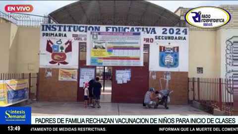 Perú: Padres rechazan vacunación de niños.