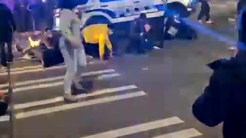 Cops running over protesters (maybe ANTIFA)