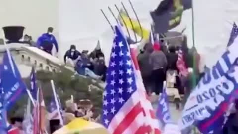 Police Appear To Shove Man Off Capitol