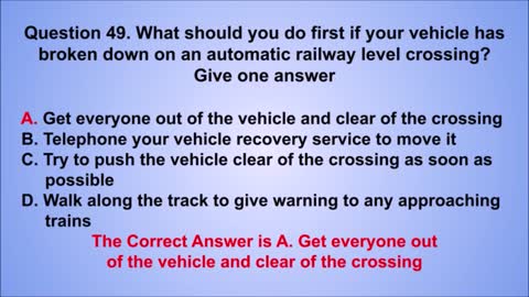 Free Official DVSA Driving Theory Test / Car Mock Test 50 Questions & Answers 2022 Updated UK #2