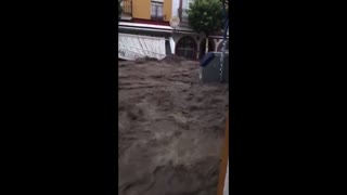 Cars Washed Down City Street In Devastating Spain Floods
