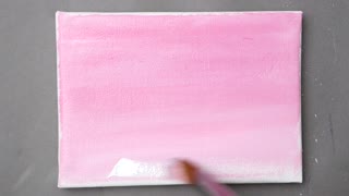 Pink Clouds/2 Colors/10 Minutes/Simple Acrylic Painting /#004/Canvas/