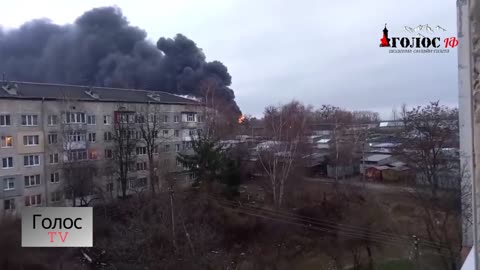 Explosions and fire at Ivano-Frankivsk airport