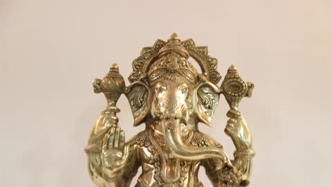 35" Standing Ganesha-Stately And Resplendent In Brass | Handmade | Made In India | Exotic India Art