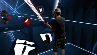 Beat Saber - Cat ruins Expert level in beat saber