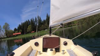 Vintage RC Sailboat on Lake Merwin