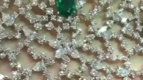 Diamond Emerald studded with diamonds
