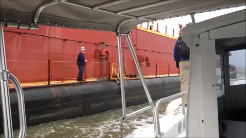 Delivering a ship pilot on the Savannah River, Georgia