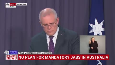 Prime Minister Scott Morrison Confirming no passport Mandate ever