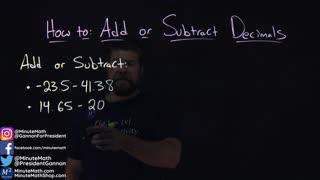 How to Add or Subtract Decimals | Two Examples | Minute Math