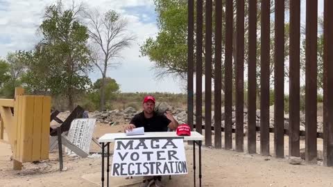 MAGA Supporter waits for Illegal alliens at Arizona Border to register them as Trump Supporters