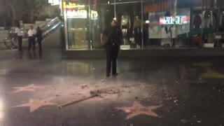 Pickax-Wielding Vandal Smashes President Trump's Hollywood Walk of Fame Star