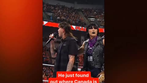 Bro never looked at a map 🤦‍♂️😂🇨🇦 #WWERaw