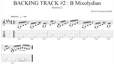 BACKING TRACK#2: B MIXOLYDIAN 100 bpm