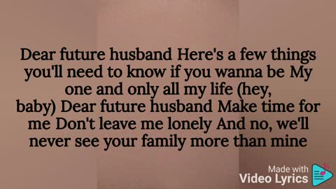 Dear Future Husband - Meghan Trainor