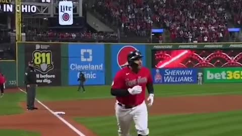 Josh Naylor rocked the baby his whole home run trot