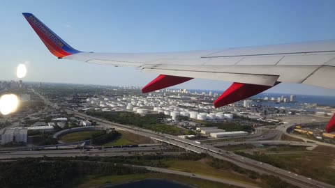 Take off from Ft. Lauderdale over the beach