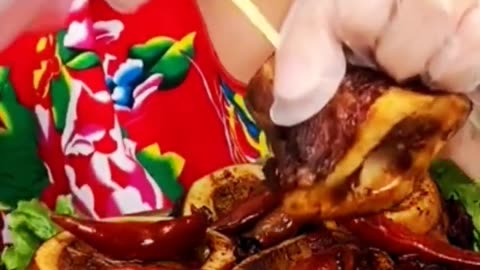 Asmr food Chinese Eating bone marrow