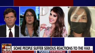 Tucker interviews a vaccine injured woman who got blood clots in her eye that lead to blindness
