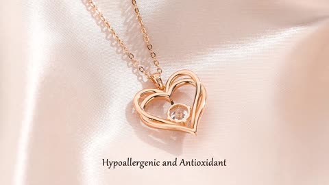 LOUISA SECRET Love Heart Birthstone Necklaces for Women, 925 Sterling Silver Women Pendant Necklace,