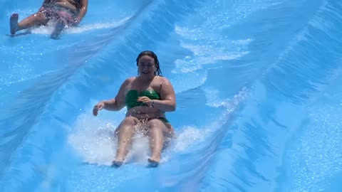 Who Will Win？ Racing Slides At The Water World Waterpark SPAIN Lloret Der Mar 🔥