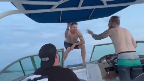 Backflip off Boat Goes Poorly on Guys Weekend