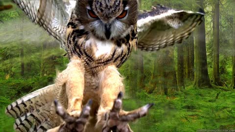Funny Owl| Great Horned Owl on the Hunt |#Owl |Susantha11
