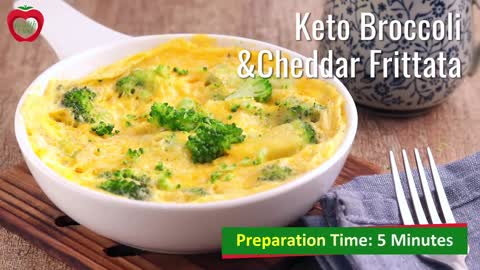 Keto Broccoli and Cheddar Frittata - Recipe Details In Description
