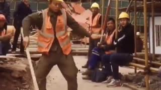 Construction Worker Shows Off Incredible Dance Moves